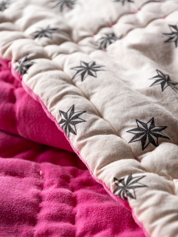 Rockett St George Mono Star Cotton Velvet Bedspread - Image 2 of 4
