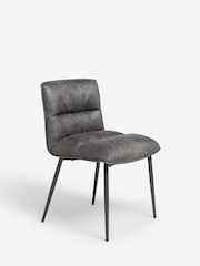 Set of 2 Dark Grey Monza Faux Leather Archie Dining Chairs - Image 3 of 6