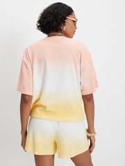 River Island Yellow Short Sleeve Ombre Towelling T-Shirt - Image 2 of 4