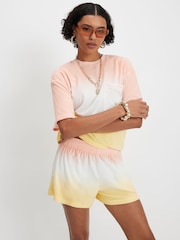 River Island Yellow Short Sleeve Ombre Towelling T-Shirt - Image 3 of 4