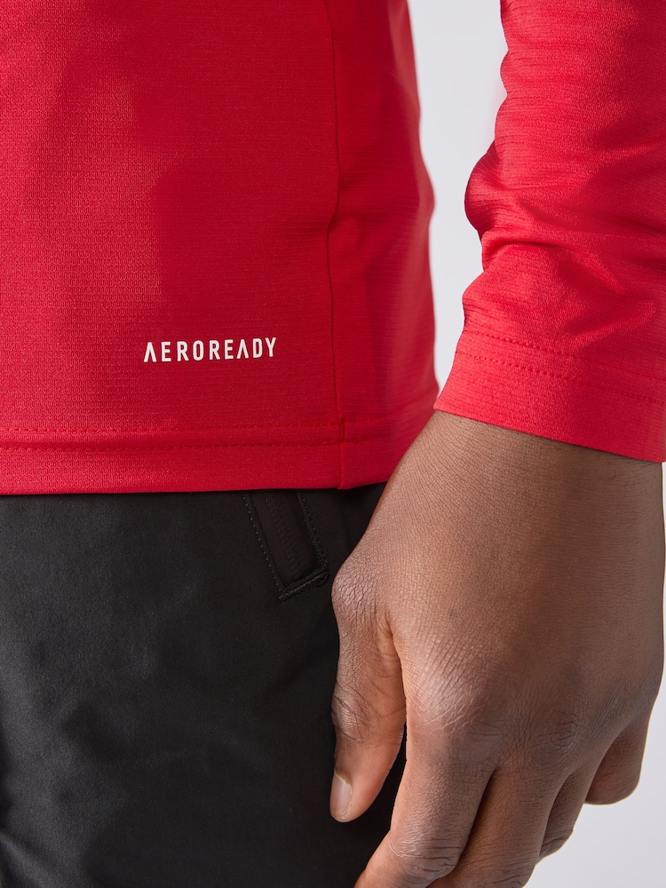 adidas Red Teamwear Base Layer Long Sleeve Top - Image 5 of 6