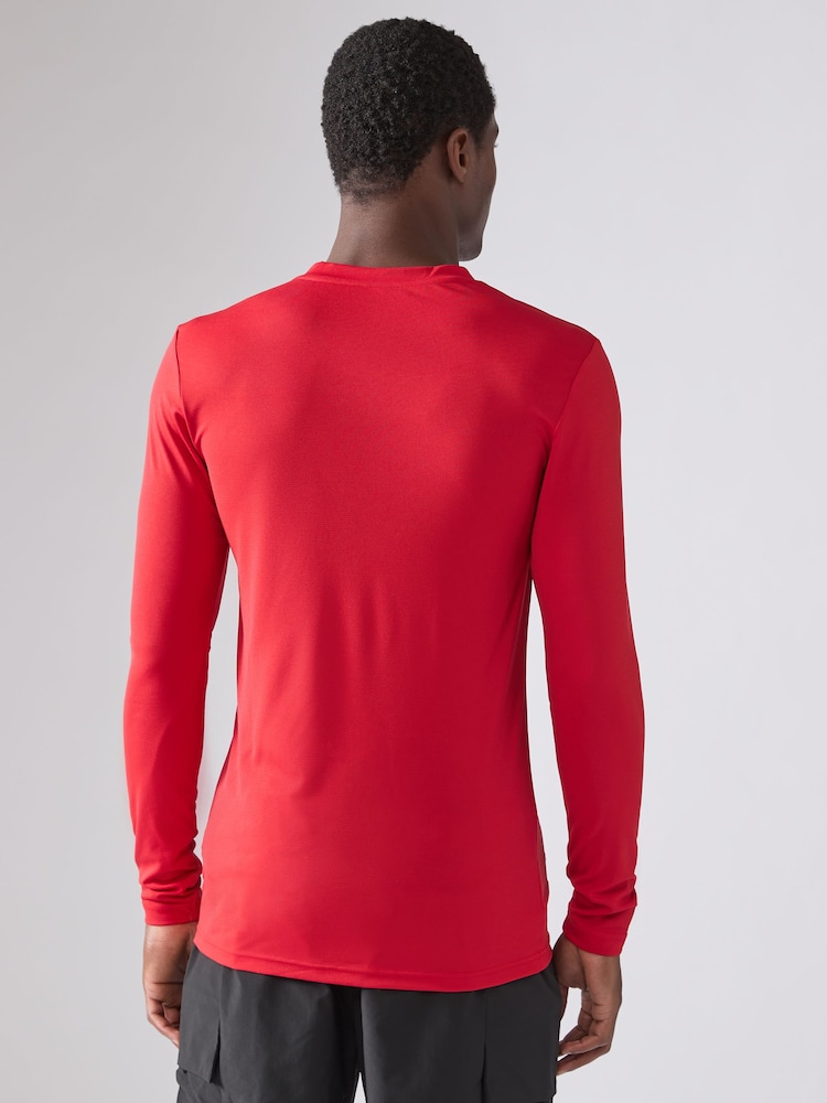 adidas Red Teamwear Base Layer Long Sleeve Top - Image 6 of 6