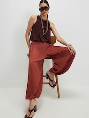 River Island Red Pleated Mesh Balloon Trousers - Image 4 of 4