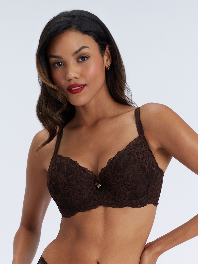 Boux Avenue Brown Billie Lace Balconette Bra - Image 1 of 5 Boux Avenue Brown Billie Lace Balconette Bra - Image 1 of 5