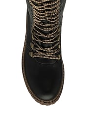 Schwarz - Lotus Kniehohe Stiefel mit Reißverschluss - Bild 4 von 4