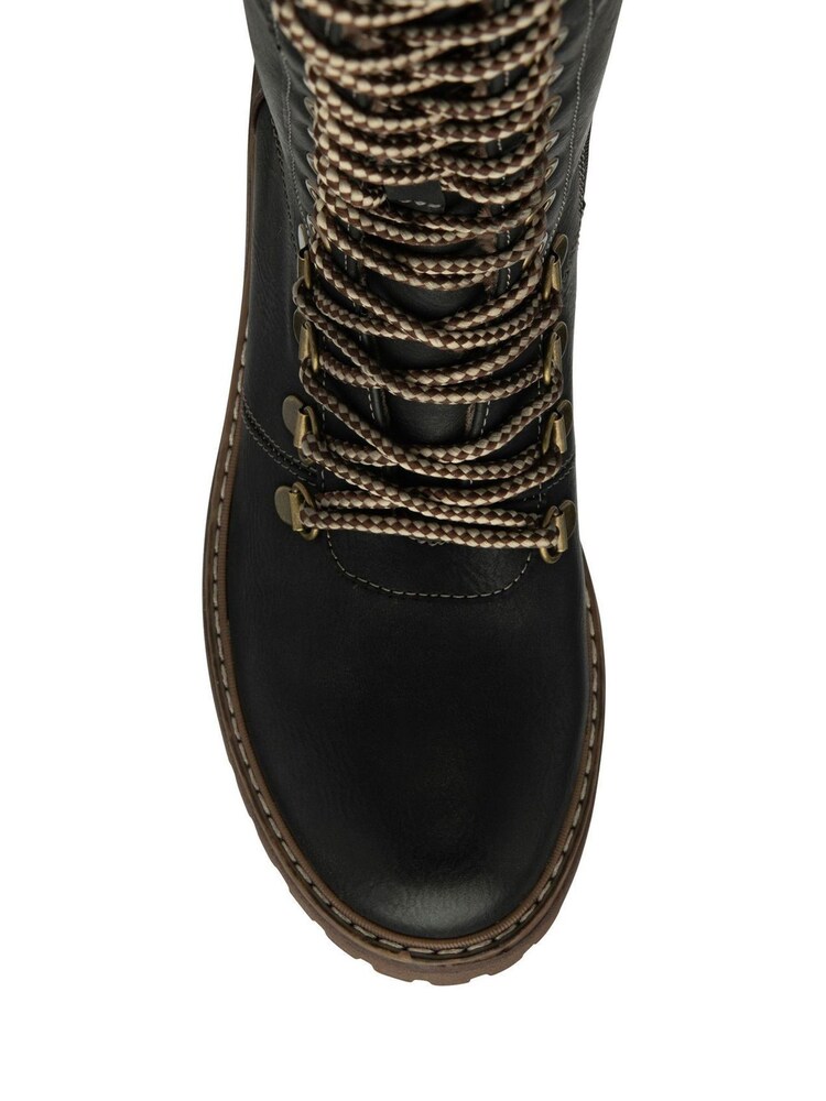 Schwarz - Lotus Kniehohe Stiefel mit Reißverschluss - Bild 4 von 4