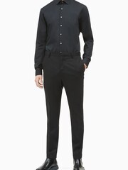 Calvin Klein Black Slim Stretch Poplin Shirt - Image 4 of 5