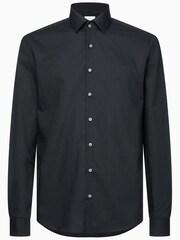 Calvin Klein Black Slim Stretch Poplin Shirt - Image 5 of 5