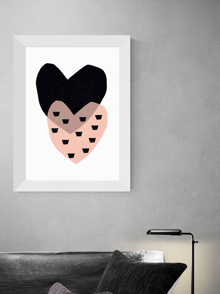 East End Prints White Two Hearts Framed Print - Image 2 of 3 East End Prints White Two Hearts Framed Print - Image 2 of 3