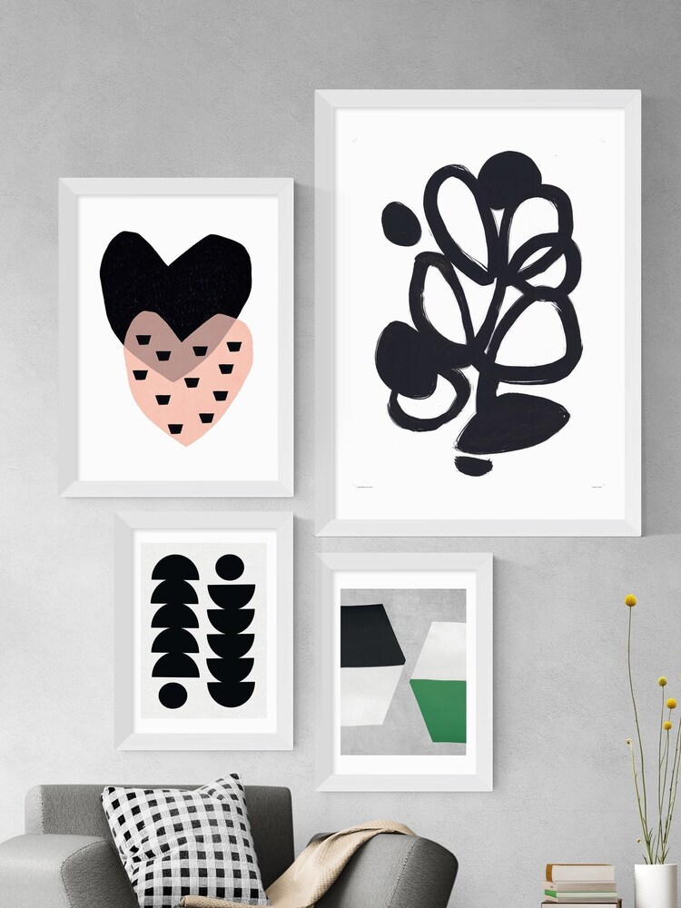 East End Prints White Two Hearts Framed Print - Image 3 of 3 East End Prints White Two Hearts Framed Print - Image 3 of 3