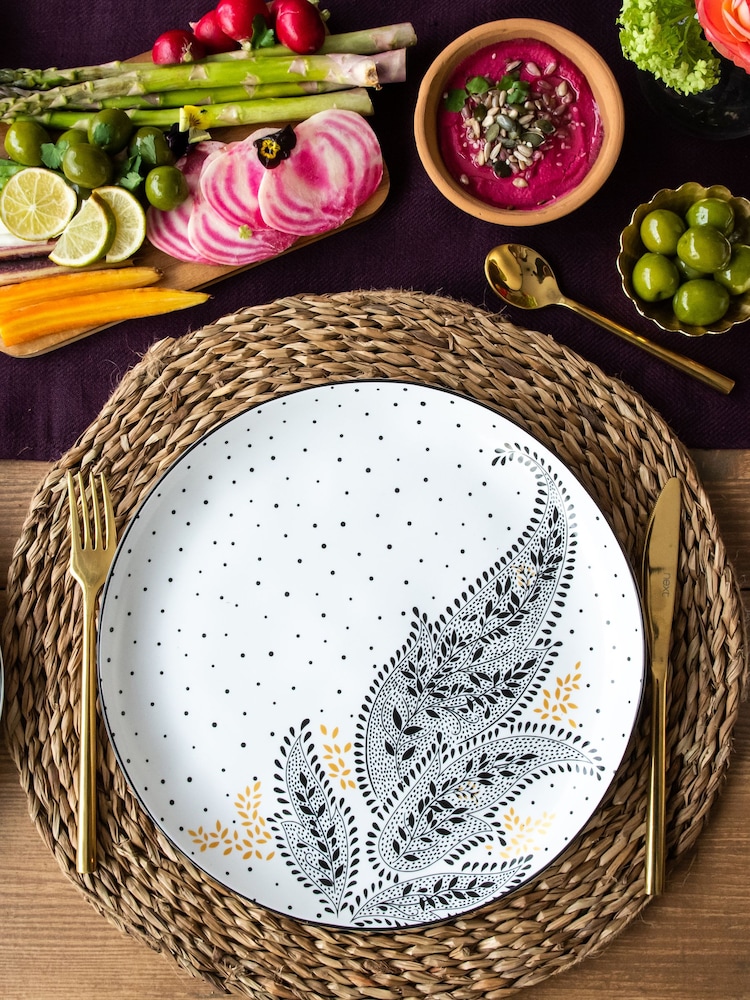 Sara Miller Artisanne Noir Set of 4 Dinner Plates - Image 1 of 5