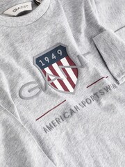 GANT Grey Logo Long Sleeve T-Shirt - Image 4 of 4
