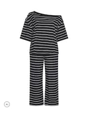 Yours Curve Black Slash T-Shirt & Trousers 2 Pack Set - Image 6 of 6