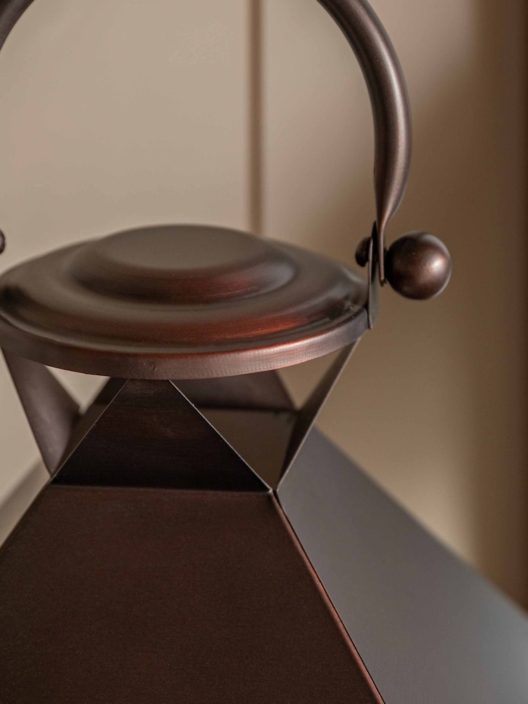 Gallery Home Brown Remi Metal Lantern Small - Image 2 of 4 Gallery Home Brown Remi Metal Lantern Small - Image 2 of 4