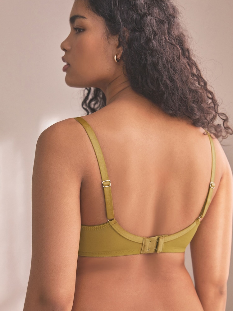 Green Floral Print Single DD+ Non Pad Wired Full Cup Microfibre Lace Bras - Image 2 of 7