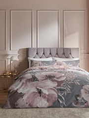 Catherine Lansfield Pink Dramatic Floral Duvet Cover And Pillowcase Set - Image 1 of 4