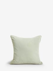 Sage Green Soft Velour Cushion - Image 5 of 7