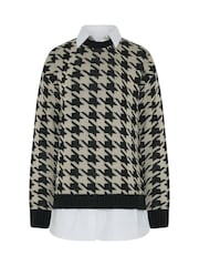 Long Tall Sally Brown 2 In 1 Shirt Jumper - Image 5 of 6