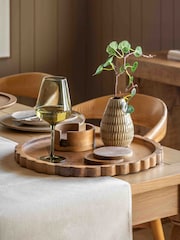 Gallery Home Brown Svea Scallop Round Mango Wood Board 400x400x25mm - Image 1 of 4
