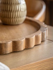 Gallery Home Brown Svea Scallop Round Mango Wood Board 400x400x25mm - Image 3 of 4