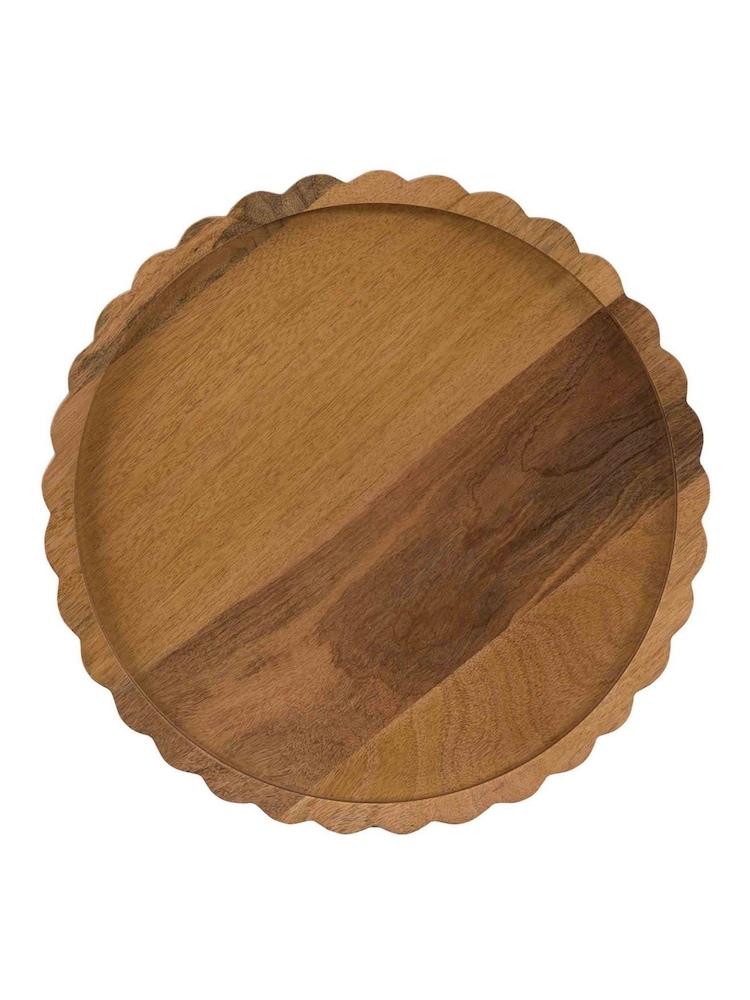 Gallery Home Brown Svea Scallop Round Mango Wood Board 400x400x25mm - Image 4 of 4