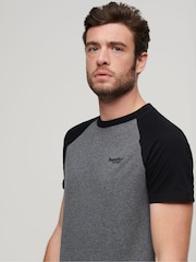 Superdry Grey Essential Logo Baseball T-Shirt - Image 3 of 6