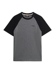 Superdry Grey Essential Logo Baseball T-Shirt - Image 4 of 6