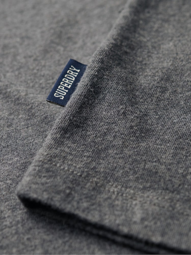 Superdry Grey Essential Logo Baseball T-Shirt - Image 6 of 6