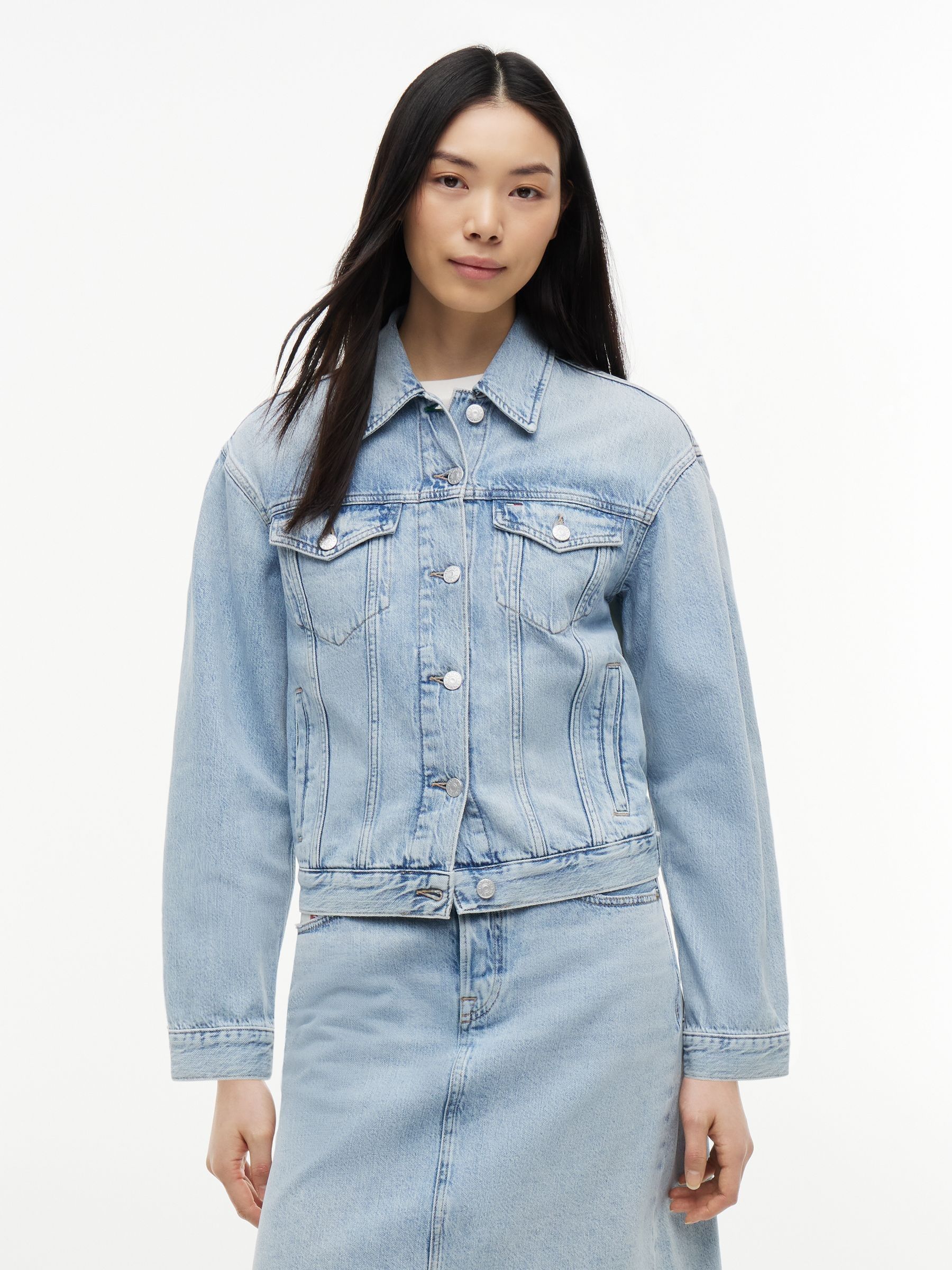 Buy Tommy Jeans Blue Vintage Relaxed Denim Trucker Jacket from