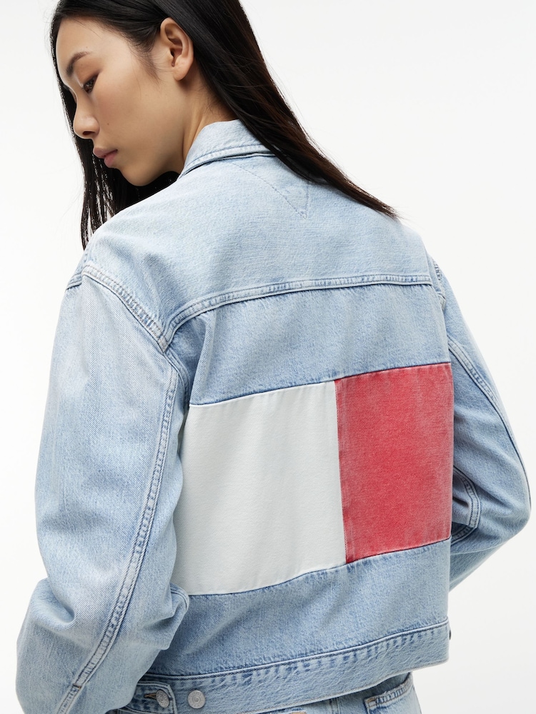 Tommy Jeans Blue Vintage Relaxed Denim Trucker Jacket - Image 2 of 6