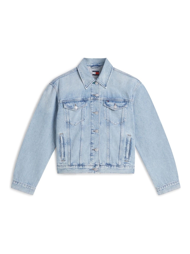 Tommy Jeans Blue Vintage Relaxed Denim Trucker Jacket - Image 6 of 6