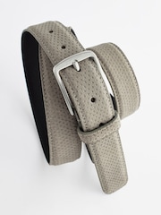 Stone Cream Suede Textured Belt - Image 3 of 6