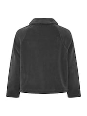 Yours Curve Grey Funnel Neck Borg Jacket - Image 6 of 6