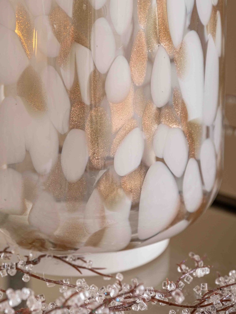 Gallery Home White And Gold Yara Confetti Lantern Large - Image 2 of 4 Gallery Home White And Gold Yara Confetti Lantern Large - Image 2 of 4