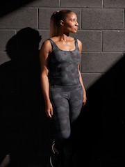 Navy Blue Tie Dye Print Active Sports Square Neck Vest - Image 2 of 7