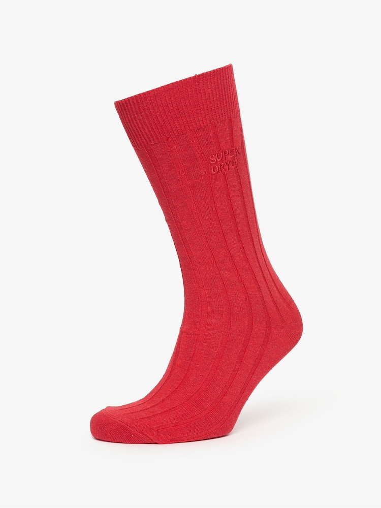 Superdry Blue white Organic Cotton Unisex Core Rib Crew Socks 3 Pack - Image 2 of 5