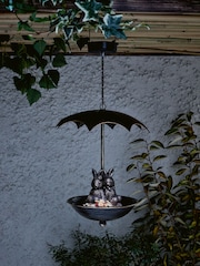 Bronze Brown Solar Rabbit Light Up Outdoor Bird Feeder - Image 2 of 4