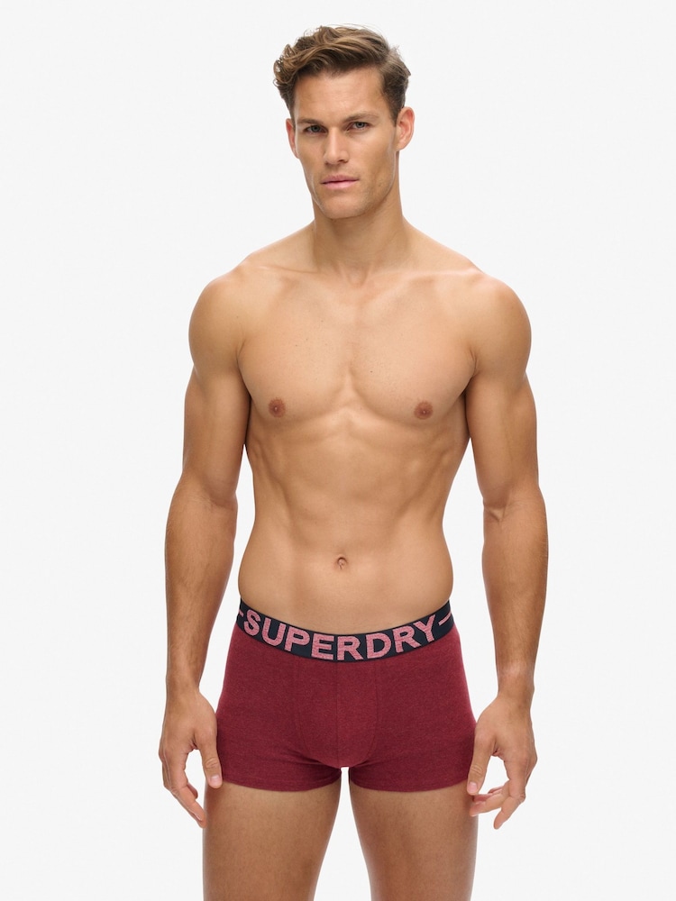 Superdry Blue Blue Organic Cotton Boxers Triple Pack - Image 2 of 7