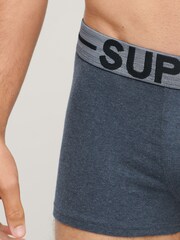 Superdry Blue Blue Organic Cotton Boxers Triple Pack - Image 3 of 7
