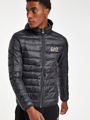 Emporio Armani EA7 Black Hooded Padded Jacket - Image 3 of 6