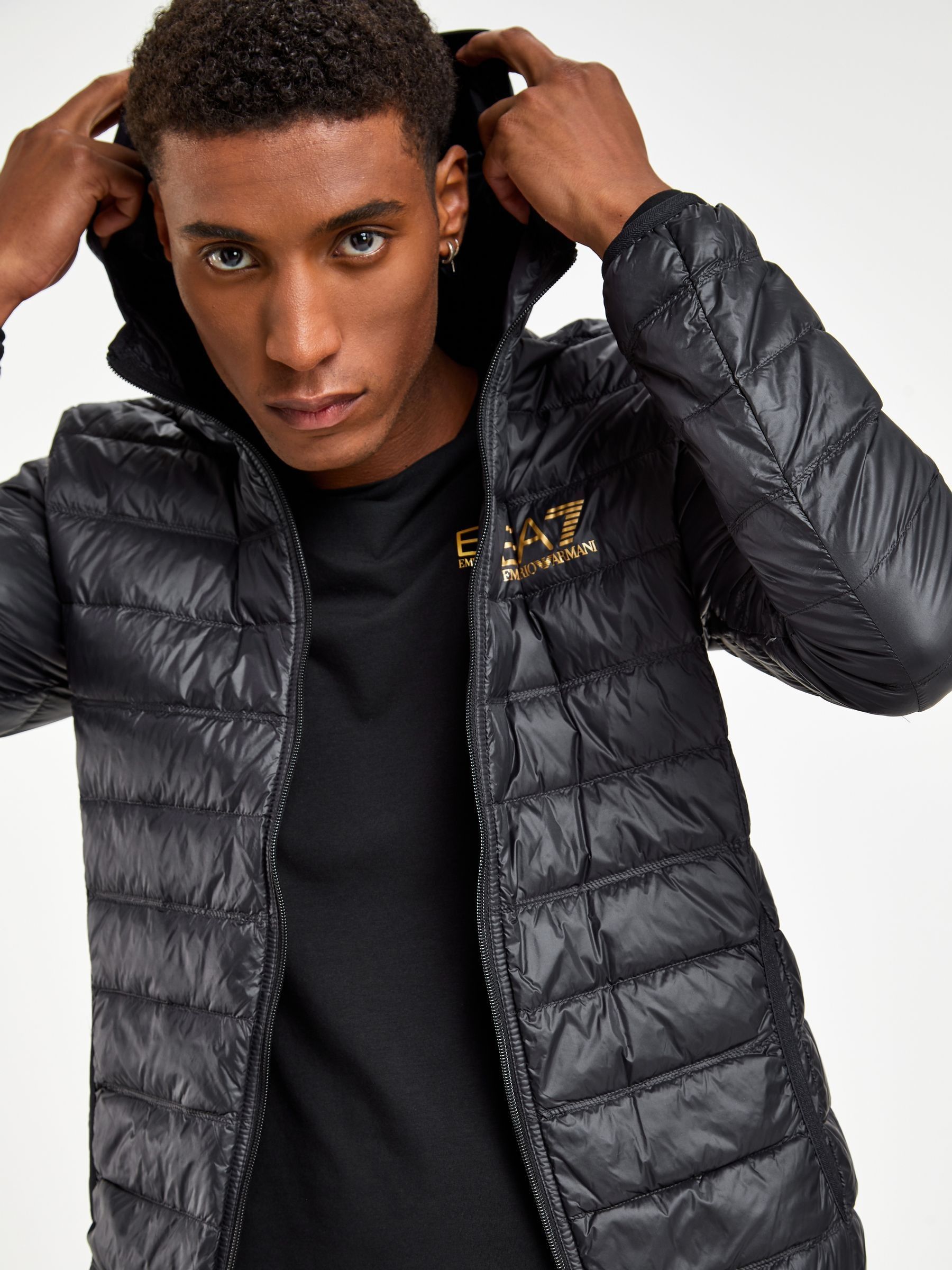 Buy Emporio Armani EA7 Black Hooded Padded Jacket from Next Germany
