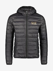 Emporio Armani EA7 Black Hooded Padded Jacket - Image 6 of 6
