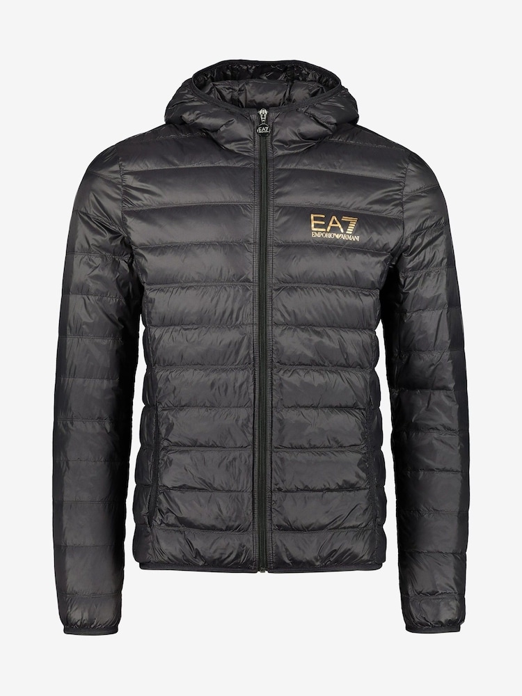 Emporio Armani EA7 Black Hooded Padded Jacket - Image 6 of 6
