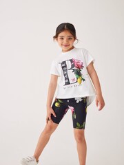 Baker by Ted Baker Set aus T-Shirt und Leggings mit Grafik, 100% Baumwolle, Marineblau - Bild 1 von 1