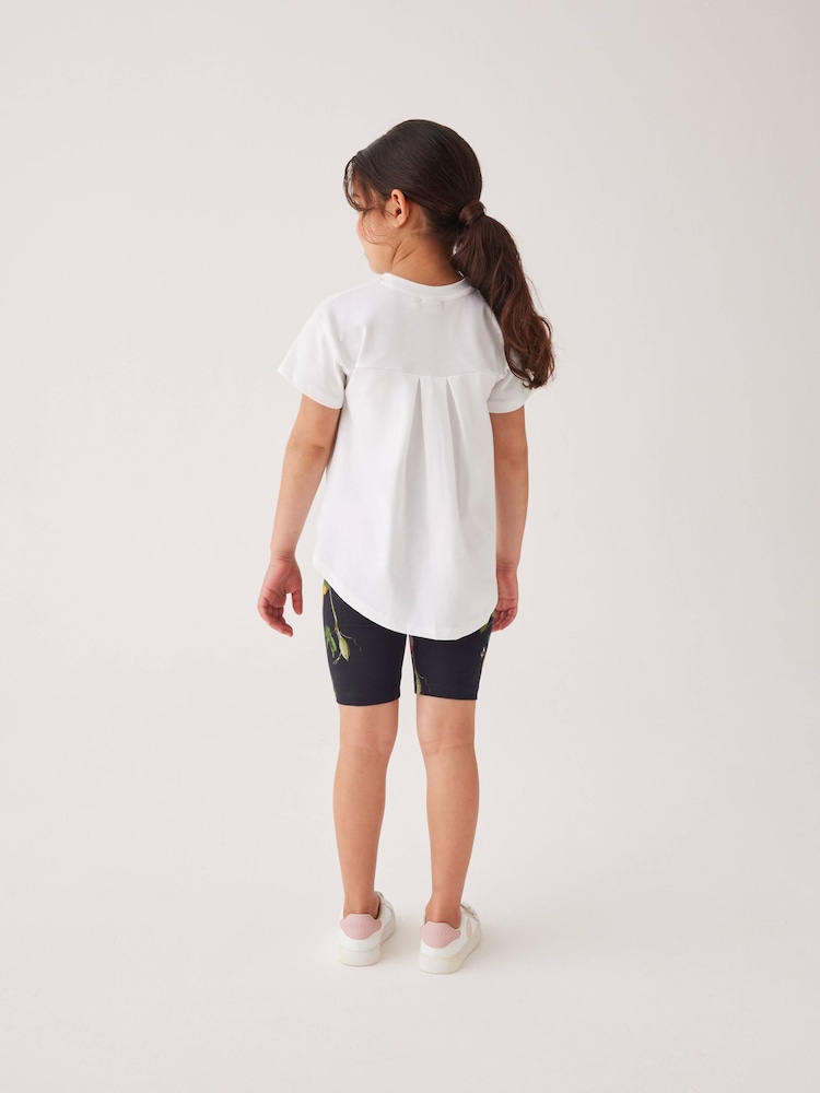 Baker by Ted Baker Navy 100% Cotton Graphic T-Shirt And Leggings Set - Image 2 of 6