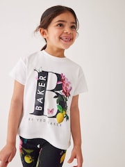 Baker by Ted Baker Navy 100% Cotton Graphic T-Shirt And Leggings Set - Image 3 of 6