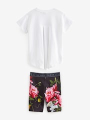 Baker by Ted Baker Navy 100% Cotton Graphic T-Shirt And Leggings Set - Image 4 of 6