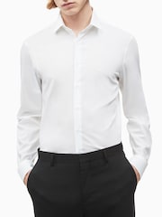 Calvin Klein White Slim Stretch Poplin Shirt - Image 1 of 4