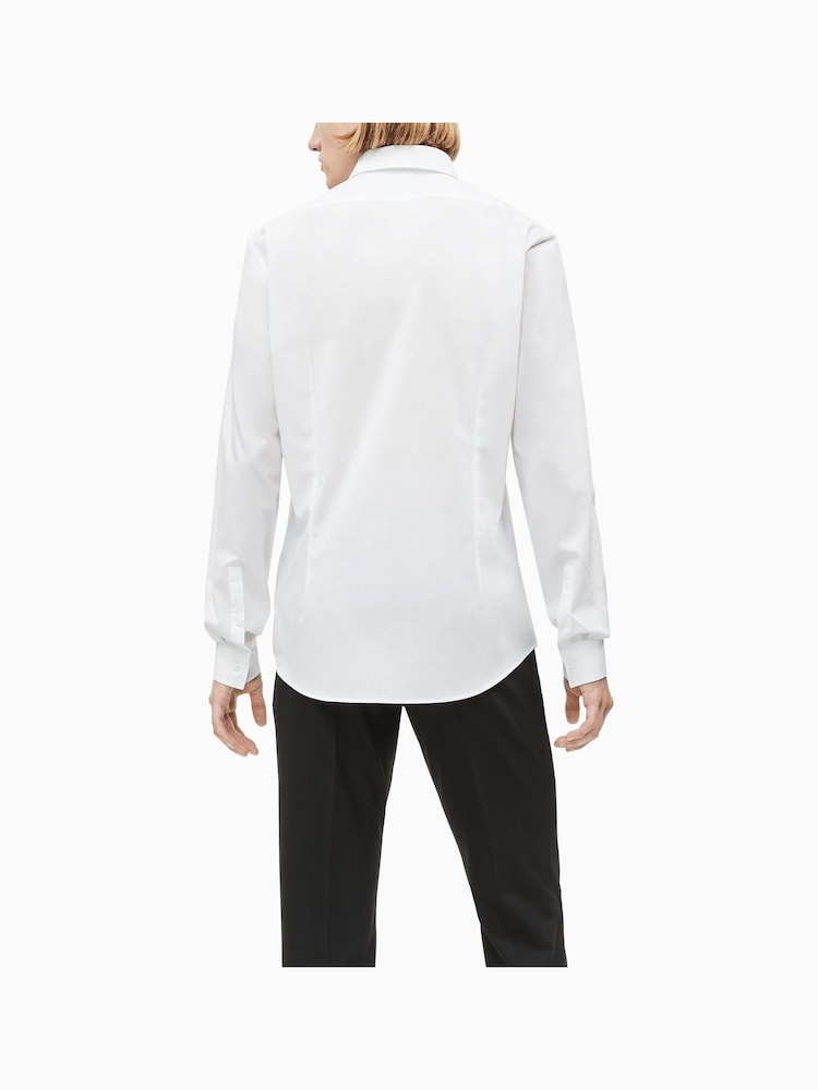 Calvin Klein White Slim Stretch Poplin Shirt - Image 2 of 4