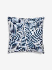 Nina Campbell Navy Blue Tree Fern Corded Leaves Cushion - Image 3 of 4